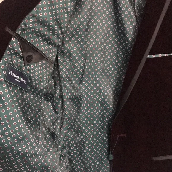 Paisley and Gray Burgundy Sport Jacket - Picture 4 of 4